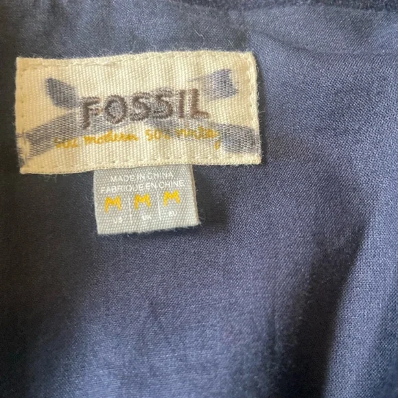 Fossil Navy Wool Blend Gold Button, Military Style Blazer Sz Medium - Picture 7 of 11